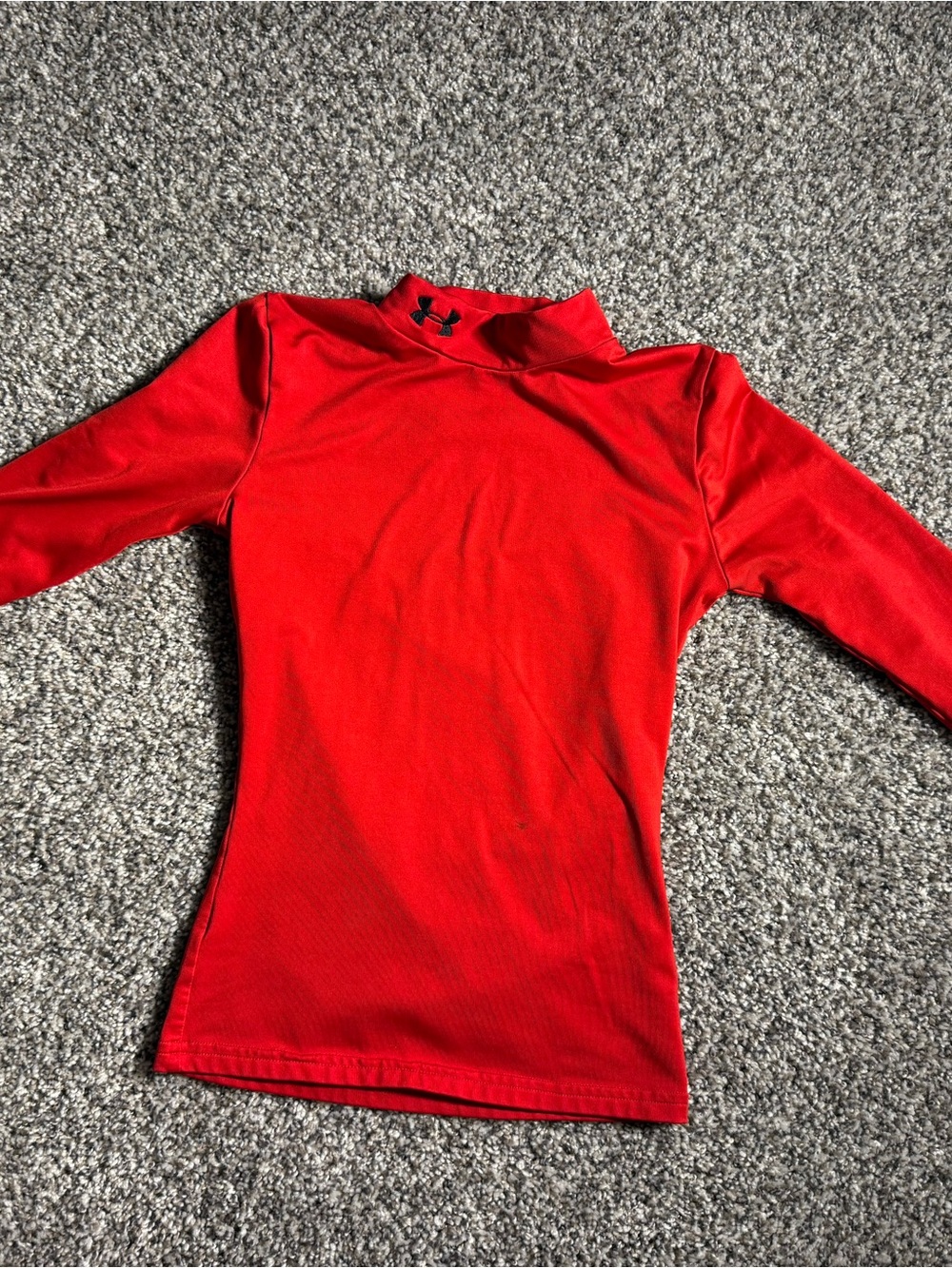 Under Armour Red Long Sleeve Mock Neck Compression Top